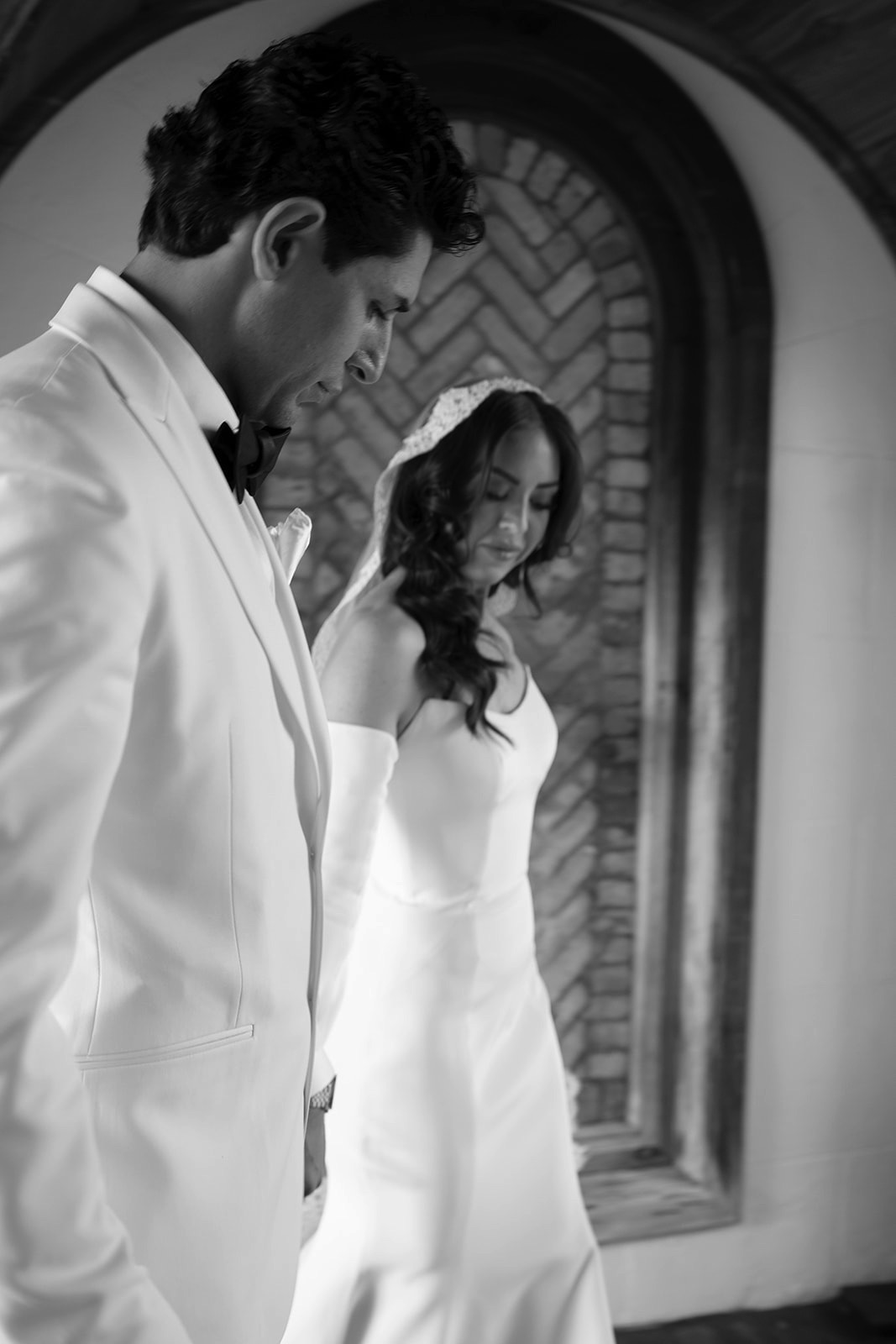Bride and groom at the Brazilian Court Palm Beach
