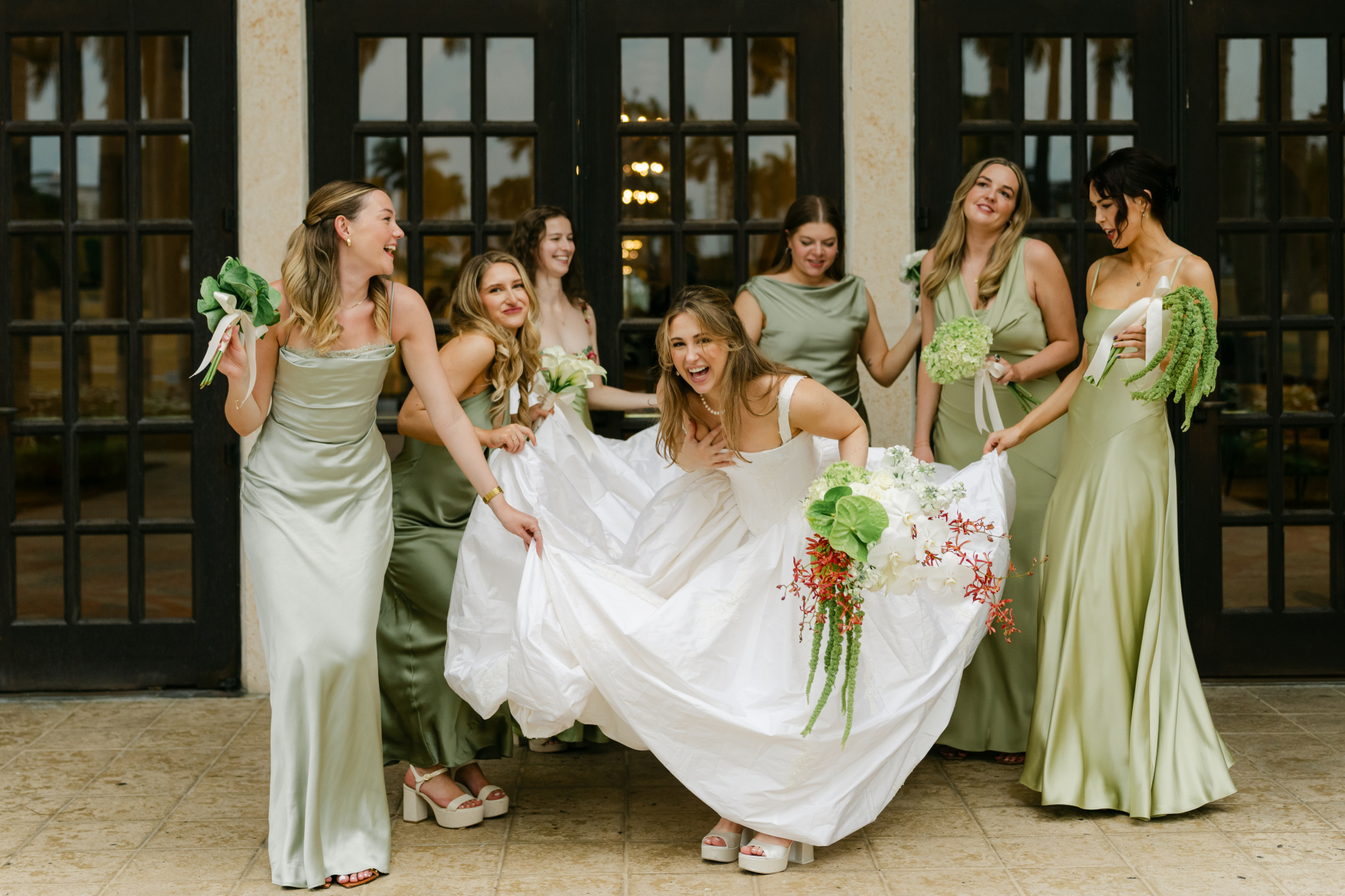 wedding cocktail hour at The Boca Raton Hotel oceanfront venue