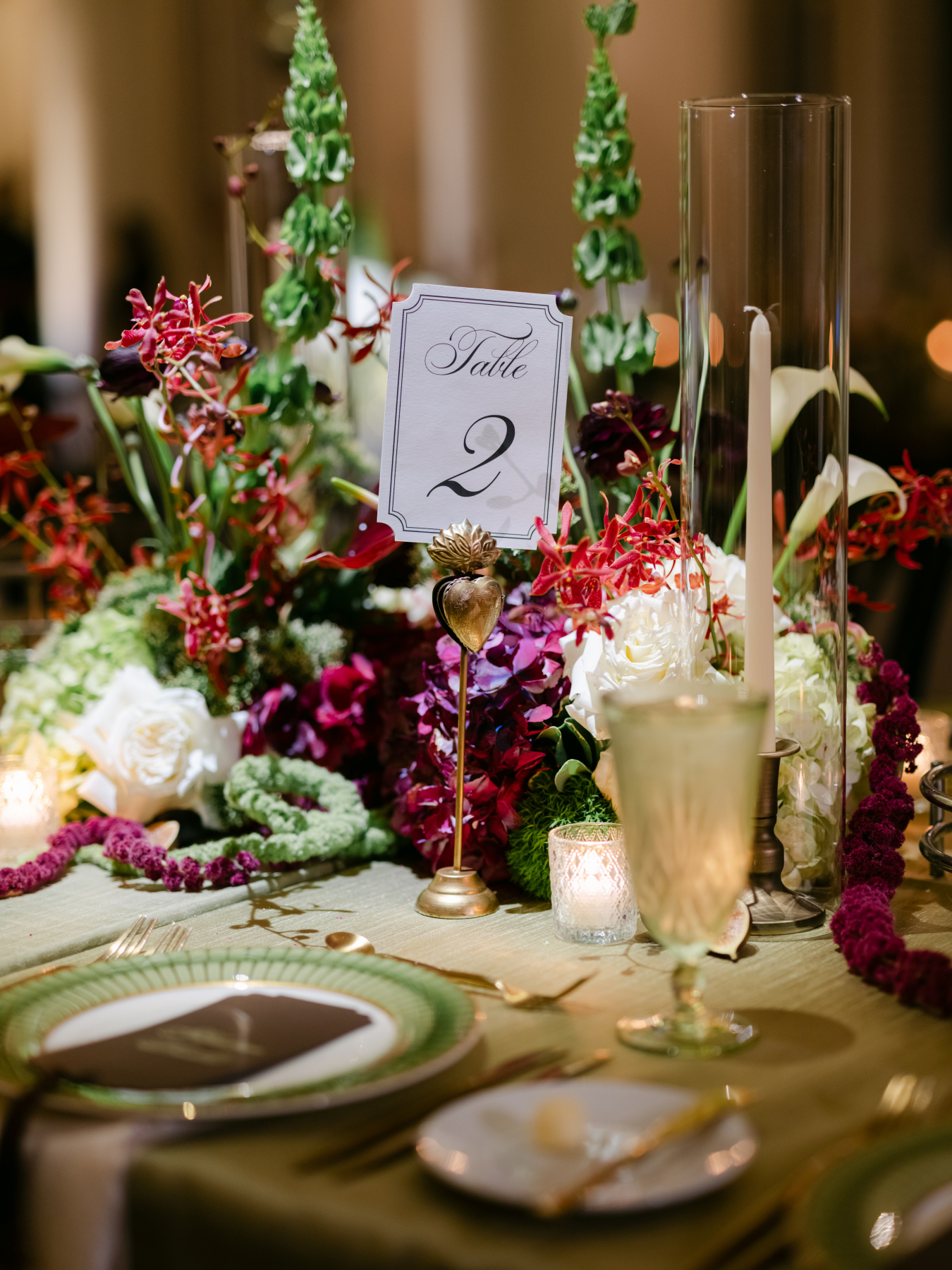 wedding tablescapes and reception décor at The Boca Raton Hotel